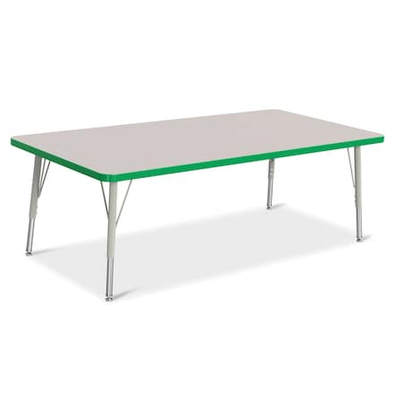 Jonti-Craft Berries Rectangle Activity Table, 30 in. x 60 in., E-height, Freckled Gray/Green/Gray 6408JCE119